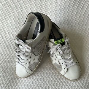 Golden Goose White and Black Sneakers